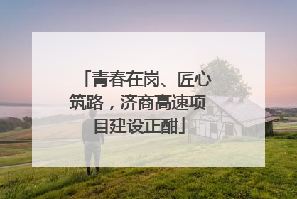 青春在岗、匠心筑路，济商高速项目建设正酣