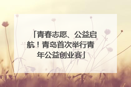 青春志愿、公益启航！青岛首次举行青年公益创业赛