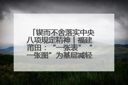 锲而不舍落实中央八项规定精神丨福建莆田：“一张表”“一张图”为基层减轻“数字负担”
