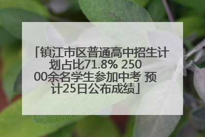 镇江市区普通高中招生计划占比71.8% 25000余名学生参加中考 预计25日公布成绩
