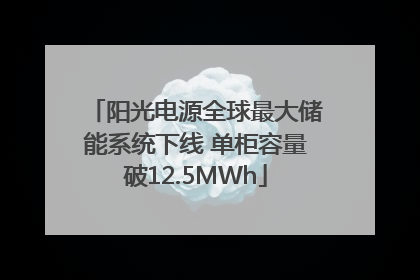 阳光电源全球最大储能系统下线 单柜容量破12.5MWh