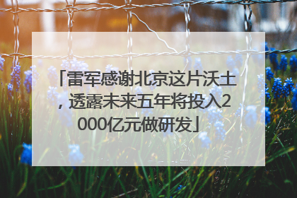 雷军感谢北京这片沃土，透露未来五年将投入2000亿元做研发