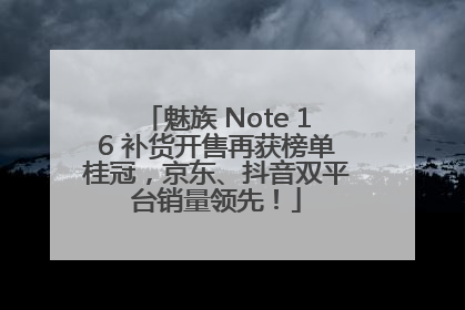 魅族 Note 16 补货开售再获榜单桂冠，京东、抖音双平台销量领先！