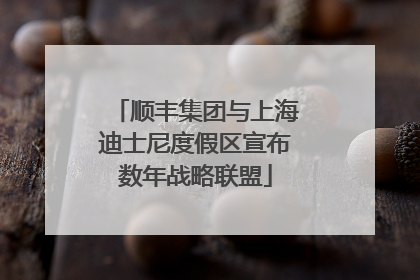顺丰集团与上海迪士尼度假区宣布数年战略联盟