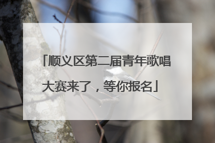 顺义区第二届青年歌唱大赛来了，等你报名