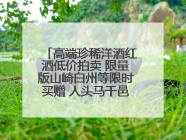 高端珍稀洋酒红酒低价拍卖 限量版山崎白州等限时买赠 人头马干邑1元起拍