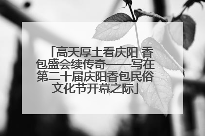 高天厚土看庆阳 香包盛会续传奇——写在第二十届庆阳香包民俗文化节开幕之际
