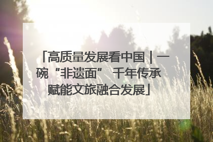 高质量发展看中国｜一碗“非遗面” 千年传承赋能文旅融合发展