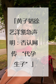 黄子韬徐艺洋紧急声明：否认网传 “代孕生子”