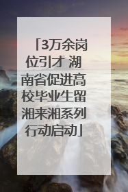 3万余岗位引才 湖南省促进高校毕业生留湘来湘系列行动启动
