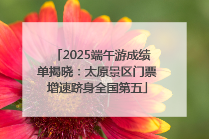 2025端午游成绩单揭晓：太原景区门票增速跻身全国第五
