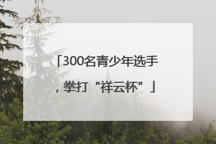 300名青少年选手，拳打“祥云杯”