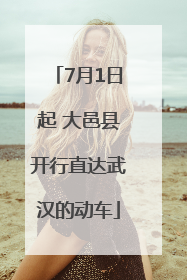 7月1日起 大邑县开行直达武汉的动车