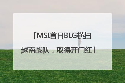 MSI首日BLG横扫越南战队，取得开门红