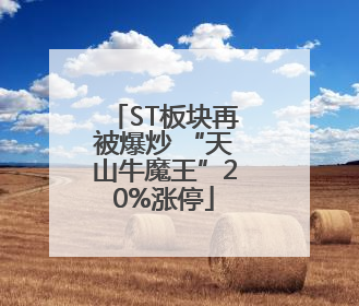 ST板块再被爆炒 “天山牛魔王”20%涨停